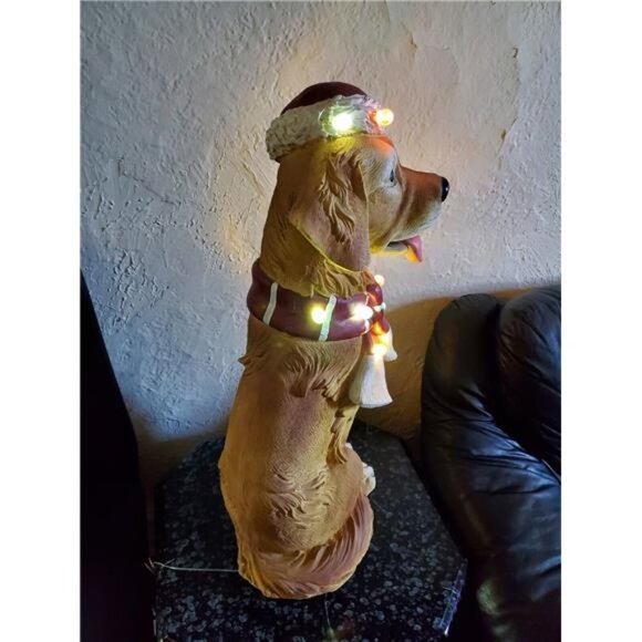 Christmas Holiday 28" Color-Changing LED Dog Statuary - Picture 8 of 9